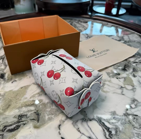 LV CHERRY TISSUE ROUND COVER (WHITE)