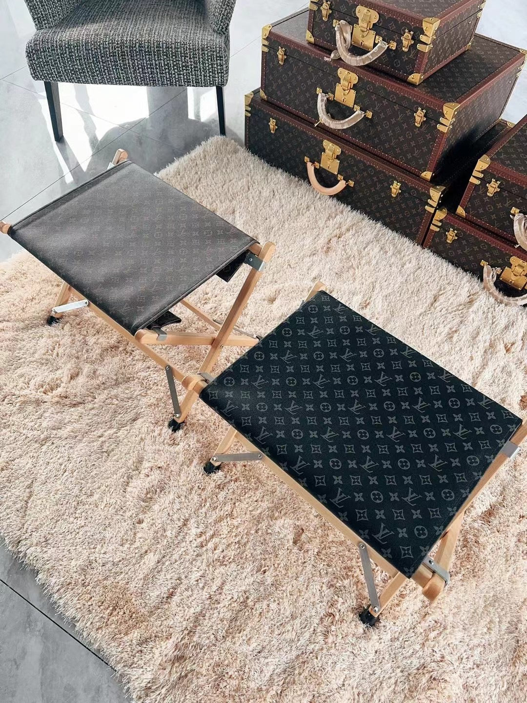 CUSTOM LV FOLDING STOOL
