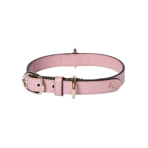 GUCCI DOG COLLAR AND LEASH (PINK)
