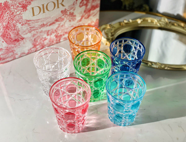 CHRISTIAN COLOUR CRYSTAL CUP SET OF 6