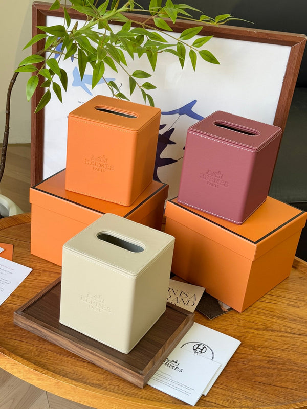 HERMES SQUARE TISSUE BOX COVER