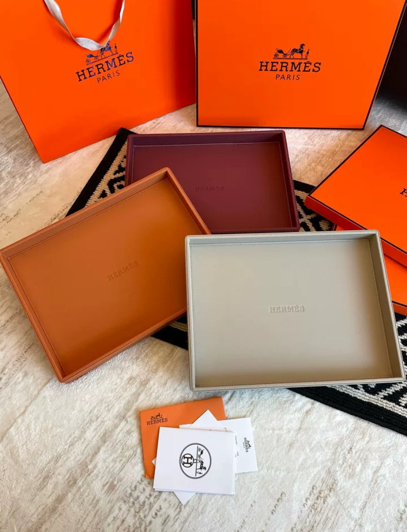HERMES LEATHER TRAY