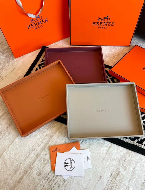 HERMES LEATHER TRAY