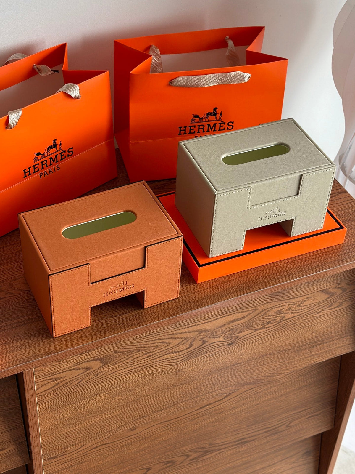 HERMES LOGO TISSUE BOX COVER