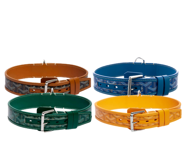 GOYARD DOG COLLAR AND LEASH