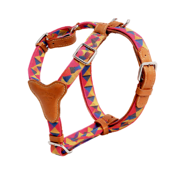 HERMES DOG HARNESS AND LEASH (TRIANGLES)