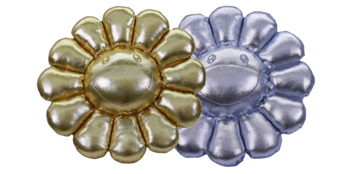 GOLD & SILVER MURAKAMI FLOWER PLUSH