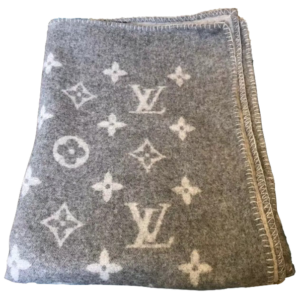 CUSTOM LV GREY THROW BLANKET